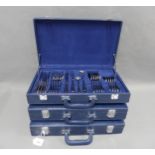 Suissine cutlery canteen contained within three cases (a lot)