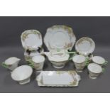 Standard China Art Deco teaset, six place setting, printed factory marks and Reg No 786697