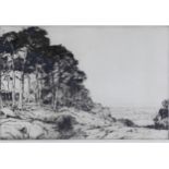 John G. Mathieson, 'Firs - near Stirling' an etching, signed in pencil and framed under glass,