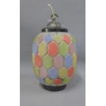 Vintage coloured glass hall lantern shade, 30cm