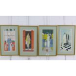 A set of four Seasonal Fashion Prints, framed under glass, 25 x 40cm (4)