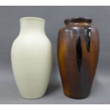 Early 20th century Art Pottery vase and a Lovatts Langley Ware 1950s vase, taller 25cm (2)