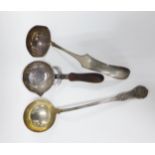 William IV Scottish silver soup ladle, kings pattern, Glasgow 1833, 37cm, continental silver ladle