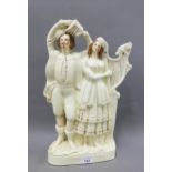 Victoria and Albert, a 19th century Staffordshire pottery figure group, 42cm