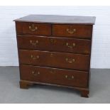 19th Century oak chest, rectangular top with a moulded edge over two short and three graduating long