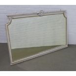 Late 19th century overmantle mirror, white painted frame with egg and dart moulding centred by a