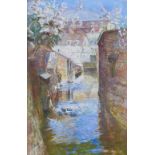 Sir David Murray, RA, RSW (Scottish 1849 - 1933) Flemish Canal in Spring, watercolour, signed, in
