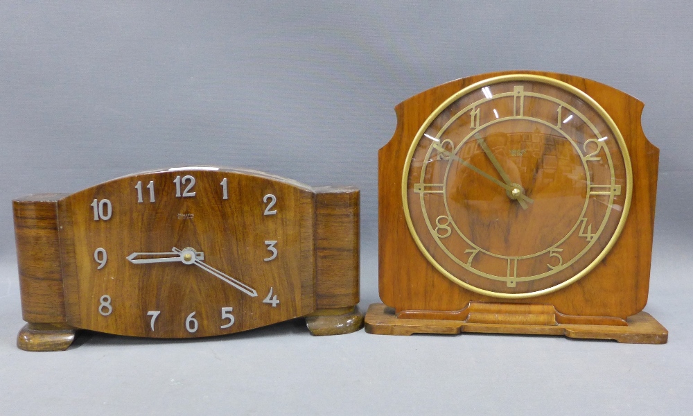 Vintage Smiths Sectric mantle clock and a Mauthe mantle clock (2) 29 x 15cm