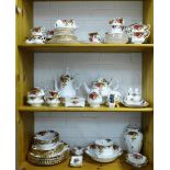 Large collection of Royal Albert Old Country rose tableware to include a dinner service,