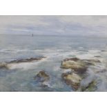 David Foggie, RSA RSW (SCOTTISH 1878 - 1948), Seascape watercolour, signed and dated 1908, framed,