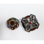 Two Scottish hardstone and agate brooches, (2)