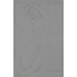 Nan S. Fergusson, 'Nude' singed and framed under glass, Pearson and Westergaard label verso, 19 x