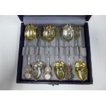 Set of six Cantonese silver teaspoons, (6)