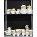 18th century Derby porcelain teaset, comprising 18 teabowls, 24 saucers, 13 cups, 4 plates, slop
