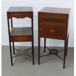 Georgian mahogany pot cupboard / bedside and a Georgian mahogany washstand, (2) 85 x 42cm