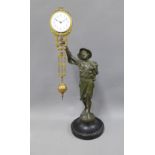 Spelter figural clock, 40cm