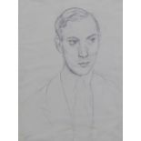 Edward Douglas Eade (British, 1911-1984) head and shoulders pencil sketch, signed, in a card mount