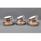 Royal Crown Derby set of six Imari cups and saucers (12)
