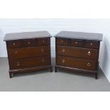 A pair of Stag Minstrel chest of drawers, 82 x 71 x 46cm (2)
