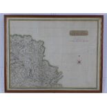 North East Part of Perthshire, framed map, size overall 71 x 56cm