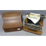 Hammond Multiplex typewriter, USA, in original oak case