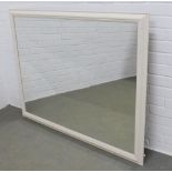 Large wall mirror with painted white wooden frame, 134 x 105cm