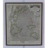 Homann (Johann Baptist) , Provincia Brisgoia reproduction map, framed under glass, 52 x 62cm