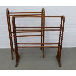 19th century mahogany barley twist towel rail and another (2) taller 61 x 91cm