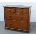 Victorian stencilled chest, rectangular top with moulded edge over two short and two graduating long