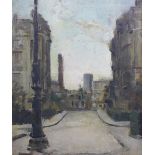 Edward Douglas Eade (British, 1911-1984) London Street Scene, oil on canvas, canvas stamped verso,