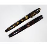 Vintage Parker fountain pen with 14ct gold nib, Reg No 784404 and another fountain pen (2)