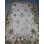 Aubusson tapestry panel with floral border pattern, 180 x 280cm