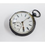 Edwardian silver case open faced pocket watch, Birmingham 1903