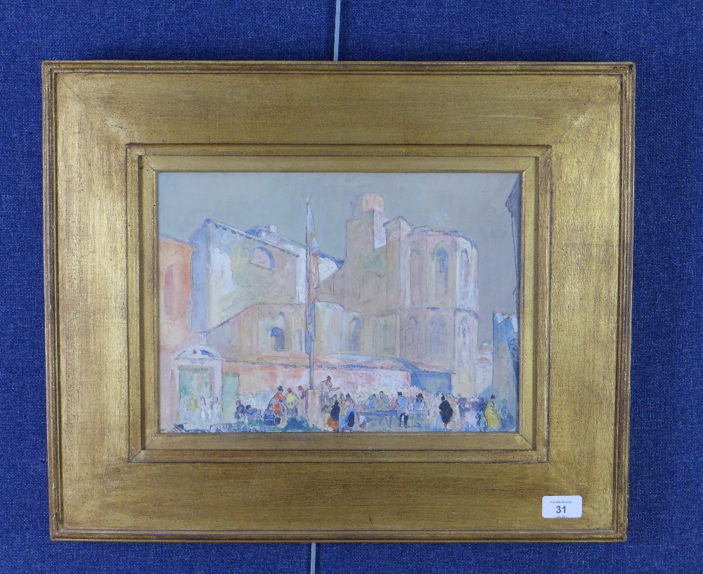 withdrawn Sir Frank Brangwyn RA RSW 1867 - 1956, Santo Maria Gloriosa del Frari, watercolour, signe - Image 2 of 4