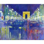 George Tuckwell (1919-2000), Champs-Elysees, oil on board, signed with initials, framed, 75 x 60cm