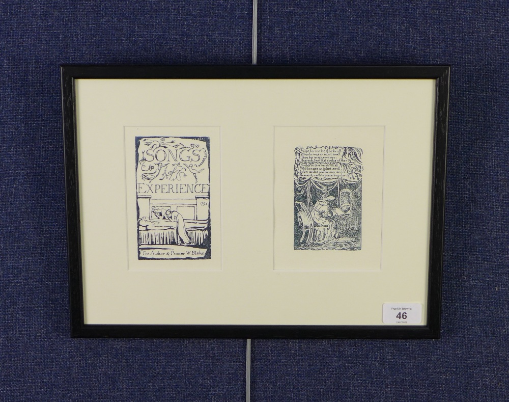 William Blake facsimile prints from the Illuminated Books of William Blake, a pair of copper plate - Image 2 of 2
