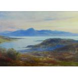 John MacWhirter R.A. R.S.A. R.I (Scottish, 1839-1911), Skye from Lochaish, oil on board, signed with