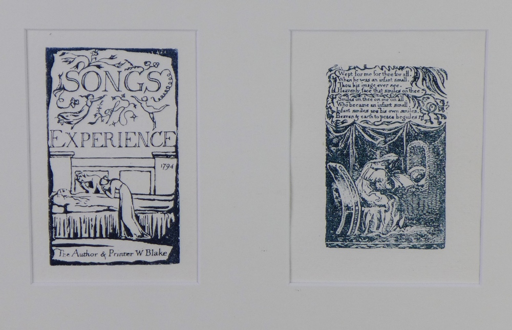 William Blake facsimile prints from the Illuminated Books of William Blake, a pair of copper plate