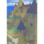 Archibald Eliot Haswell Miller (Scottish 1887 - 1979) Carcassonne, watercolour, signed and dated