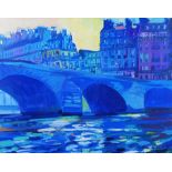 Peter Graham (b.1959) 'Pont Royal' oil on board, signed and framed, Flying Colours Gallery label
