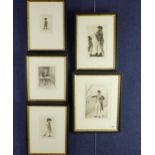 A set of five framed John Kay (1742 - 1826) prints to include Admiral Brown, Lord Mondoddo and