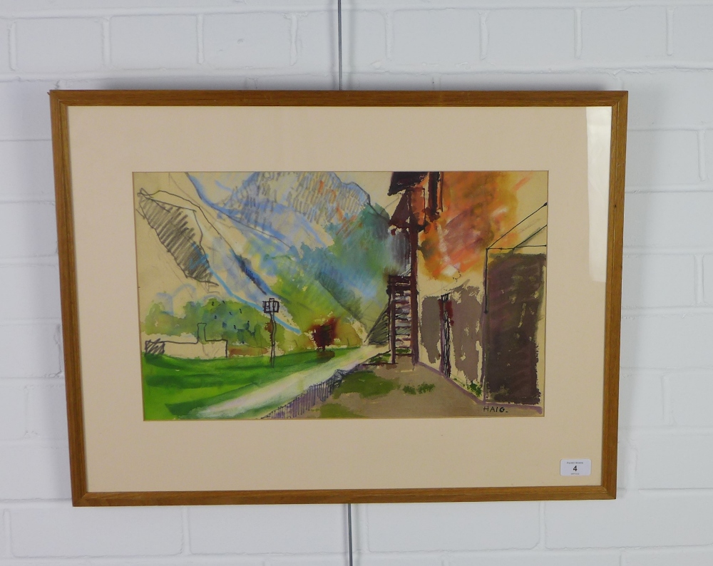 George, 2nd Earl Haig OBE, DL, MA, ARSA, (British 1918-2009) Dolomite Farmhouse, watercolour, signed - Image 2 of 4