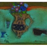 David McClure ARSA, RSW, (Scottish 1926-1998), Flowers on a Green Ground, pastel on paper, circa