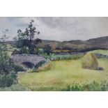 Walter (Wattie) Scott 1871 - 1940, watercolour of Ettrickbridge End, framed under glass, 23 x 15cm