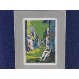 John Minton 1917 - 1957 Bastia Street Scene, lithograph, framed under glass with an Open Eye Gallery