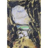 Ross Ryan, 'Lunch in the Whisky Galore Cave, Cleat Beach', oil and charcoal on paper, signed and