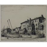 Ian Strang, RE (British, 1886-1952) Collioure Beach, etching, signed in pencil and dated 1920 in the