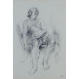 Denis Peploe RSA (Scottish 1914 - 1993) Seated Girl, conte on paper, signed with initials lower