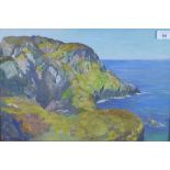 David Forrester Wilson (1873 - 1950) Sun - Forenoon, Sanaig Cliffs, oil on board, signed and