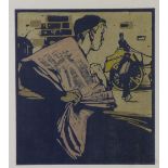 Sir William Nicholson (1872-1949) The Paper Boy, from London Types, lithograph, framed under
